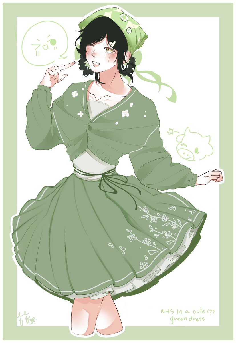 Japo_iscamellia's tweet photo. A-sang with green dress 👗✨ https://t.co/08PDiky5FR