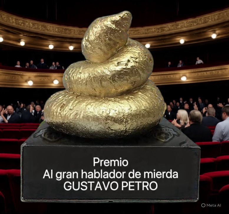 CDFF2025's tweet photo. @petrogustavo El único premio que realmente se merece esta plasta comunista! https://t.co/4VdQBxJ5LS