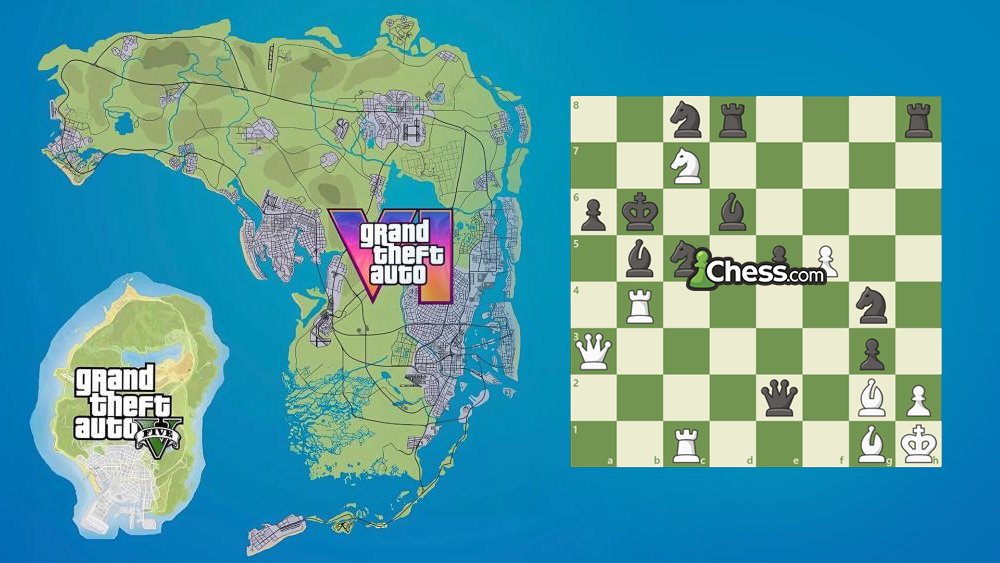 chesscom's tweet photo. GTA V, GTA VI, and Chess maps to scale. https://t.co/pfJooy6hDz