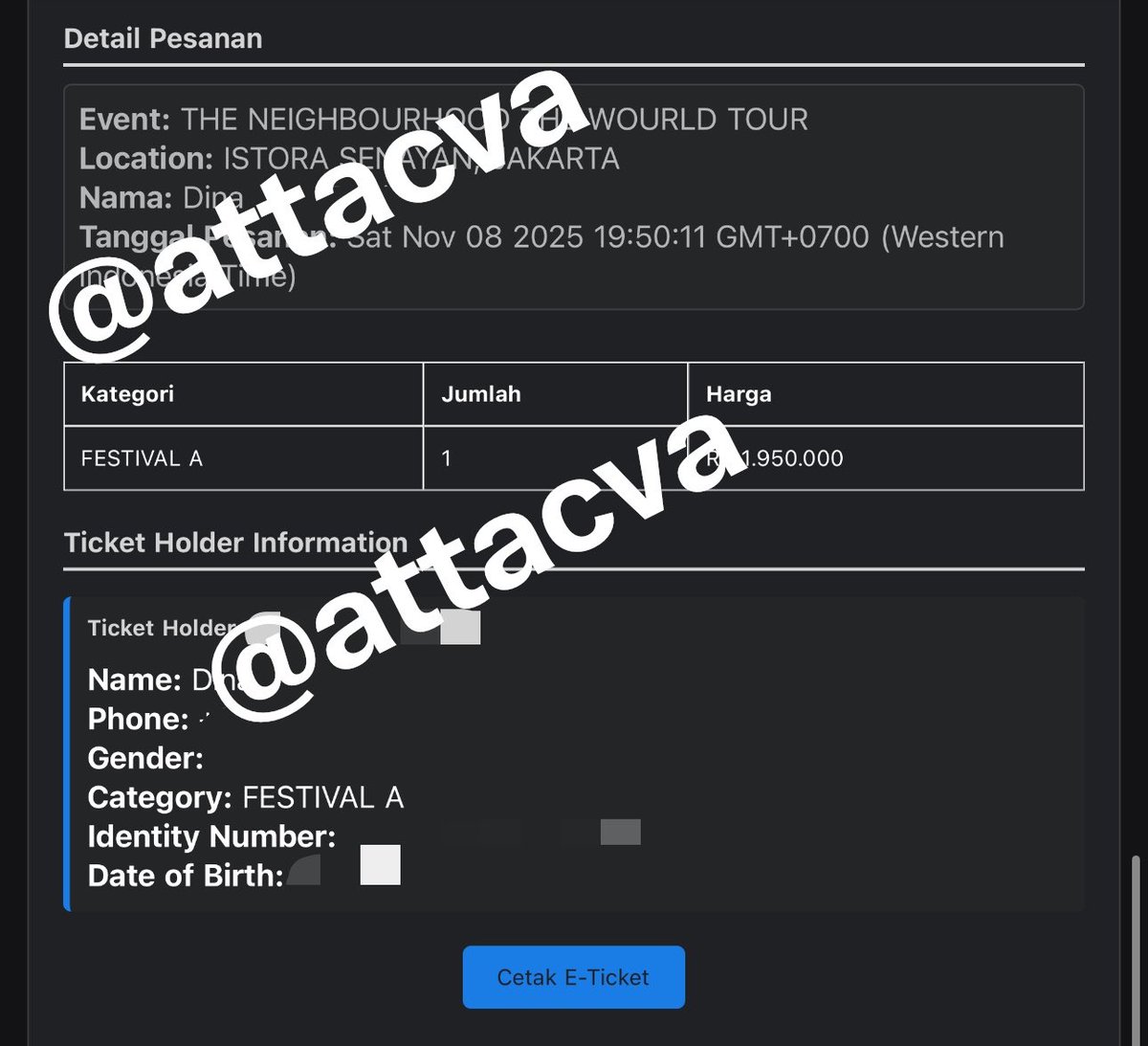 attacva's tweet photo. want to trade / want to sell
wtt wts

the neighbourhood wourld tour in jakarta tix
have: festival a
looking for tribune 1

happy to pay the difference + more if anyone’s interested in trading &amp; has good seat! <3

selling festival a ticket for face value (1.950k)
hmu for more info https://t.co/x4fdDzFE3J