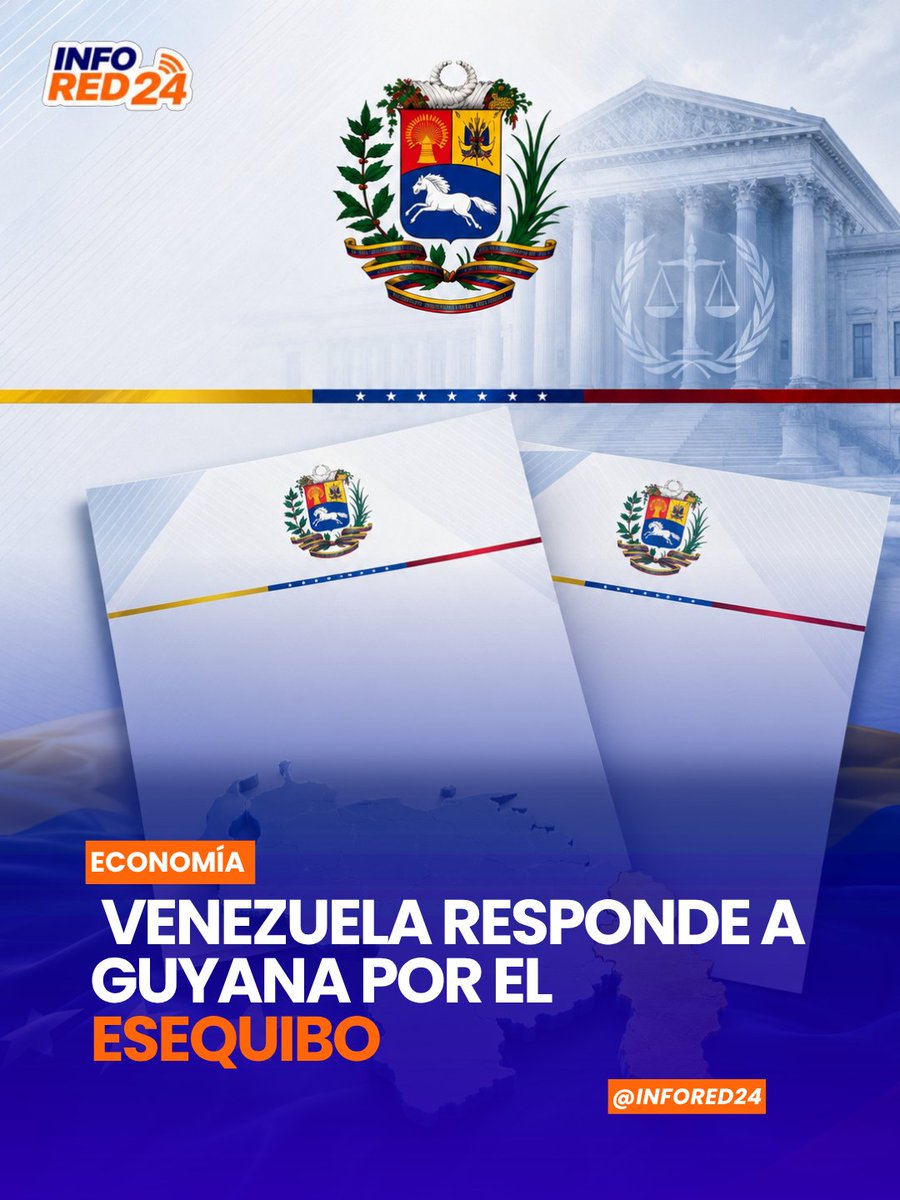InfoRed24_'s tweet photo. #InfoRed24 || Venezuela emitió un comunicado en rechazo a declaraciones del primer ministro de Guyana sobre una eventual decisión de la Corte Internacional de Justicia relacionada con la Guayana Esequiba.

Leer más: https://t.co/HN3VRonUJh https://t.co/bG9617PYUp