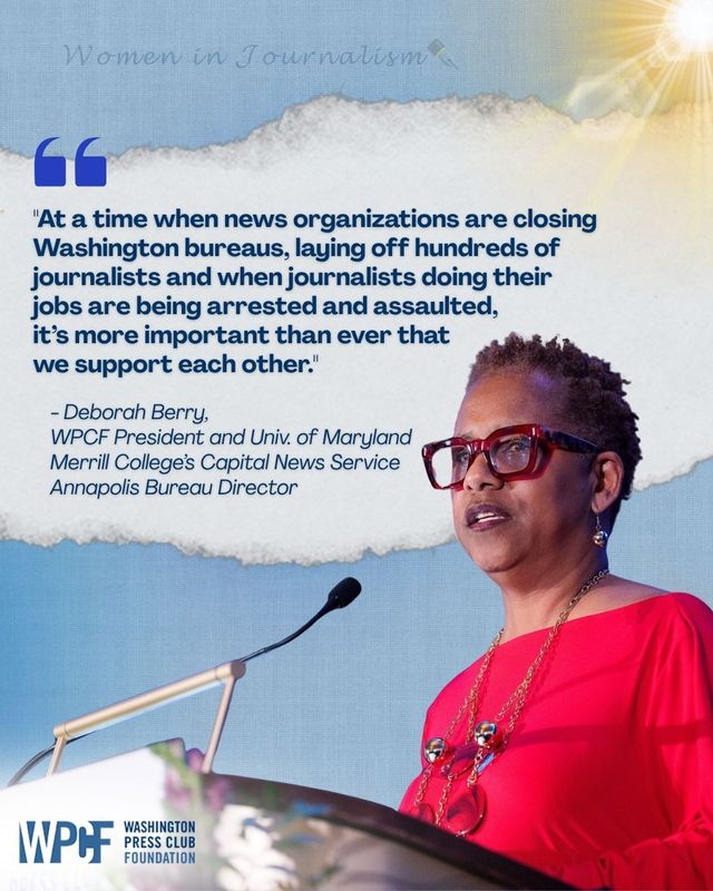 washpressclub's tweet photo. Sundays are for support and inspo. Washington Press Club Foundation President Deborah Berry’s opening remarks at the 2026 Annual Congressional Dinner, reminded journalists to remain committed to press freedom in the face of adversity. #InHerOwnWords https://t.co/kAbL6oBbXv