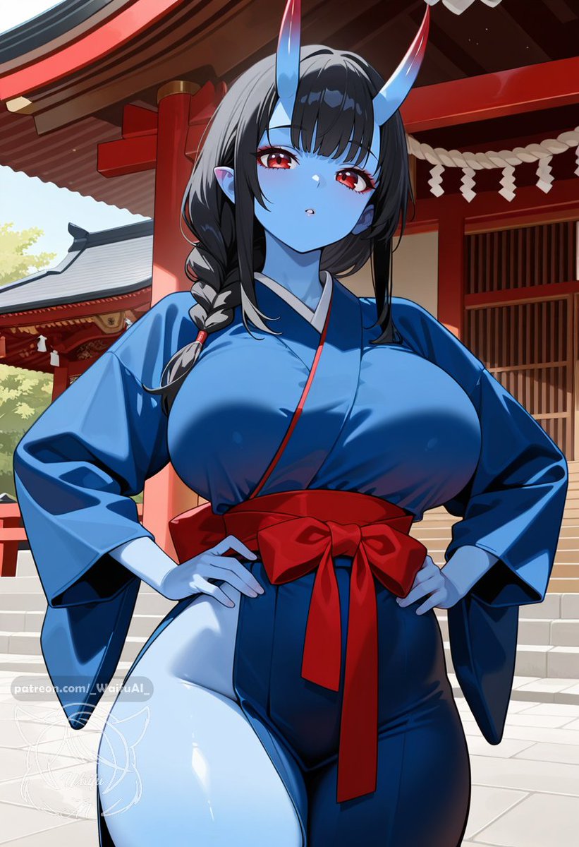 DegenPrompter's tweet photo. Cute oni-girl. https://t.co/sdafSMSWon