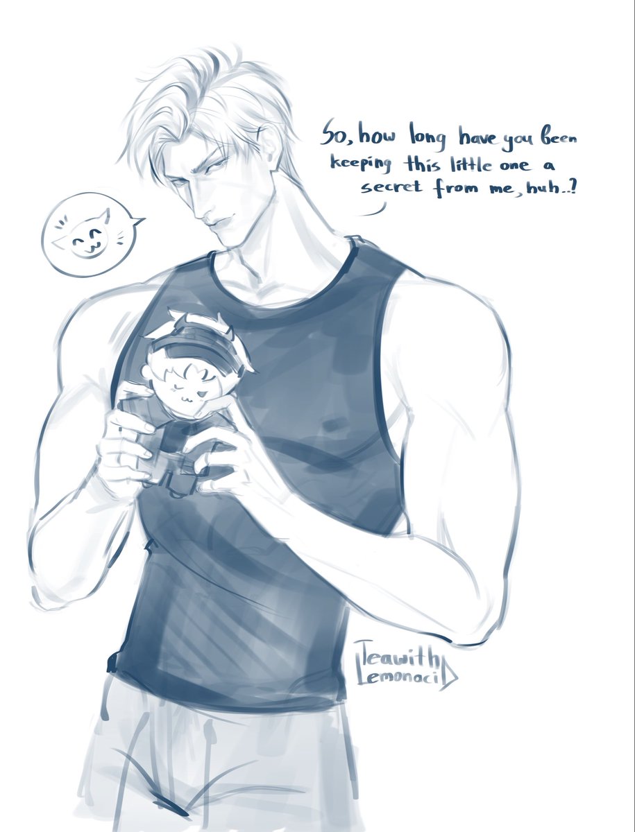 teawithacid's tweet photo. Seems like he found a plushie you secretly cuddle with every night…. 😵‍💫 
#sylus #lads #loveanddeepspace #sketch https://t.co/ZGHr9SBY7o