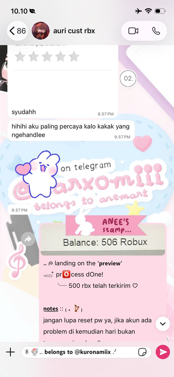 kuronamiix's tweet photo. i mean, kita tuh ga saling kenal tapi thanks somatt udah selalu percaya ke ane, luv uuu  buyer langganan! ( ๑॔˃̶◡ ˂̶๑॓)◞♡ https://t.co/Ox76zBstWV