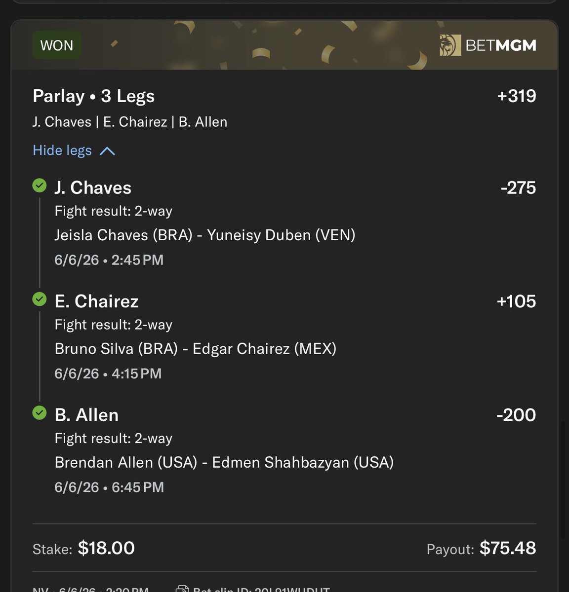 JaayKings's tweet photo. What a successful card 🤑 this not even everything i cashed 🚨🎯 #UFCVegas118 https://t.co/Bi7GyJYtm1