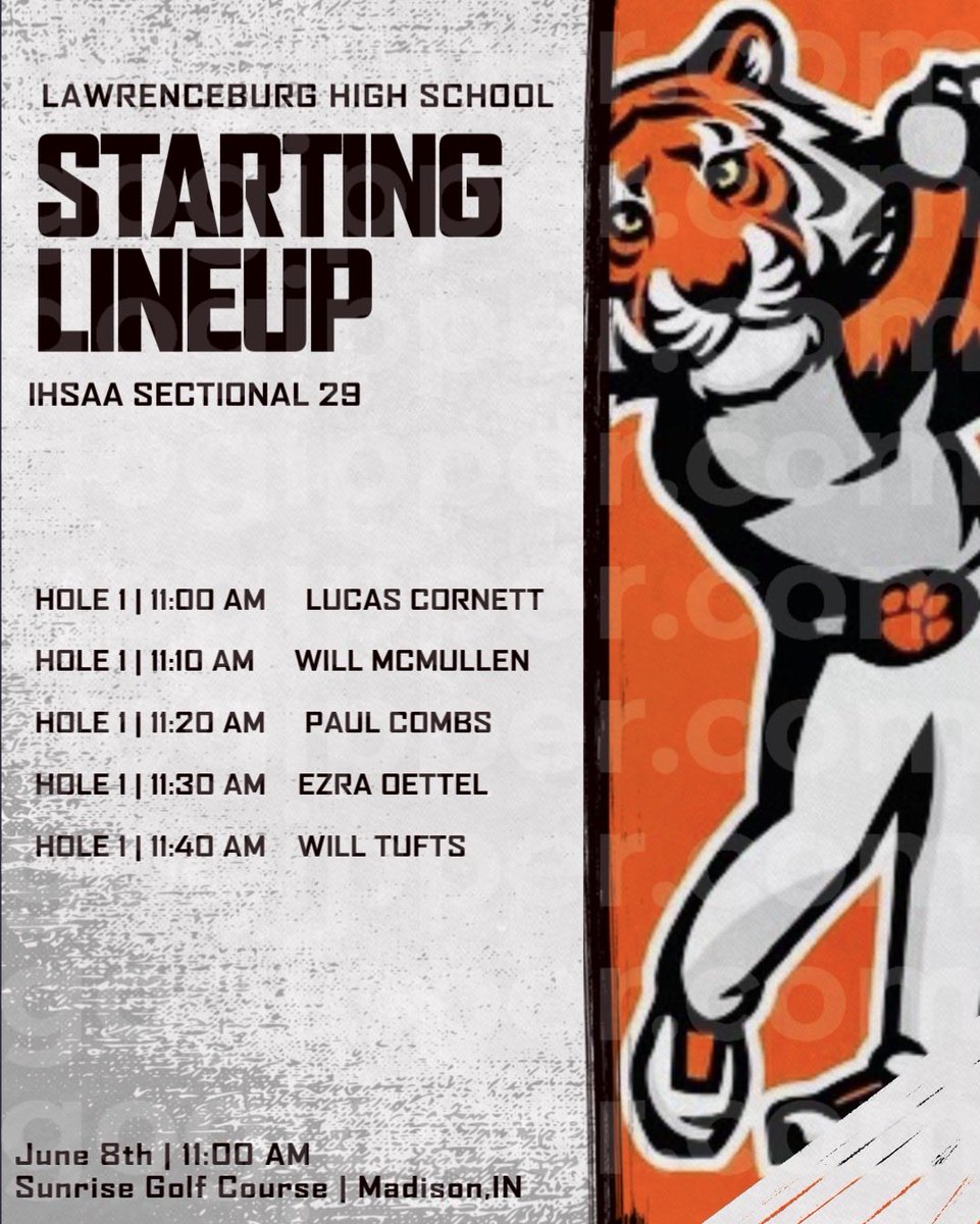 LBURGGOLF's tweet photo. IHSAA Sectional 29 . Tomorrow. https://t.co/1Jcw4vgY6E