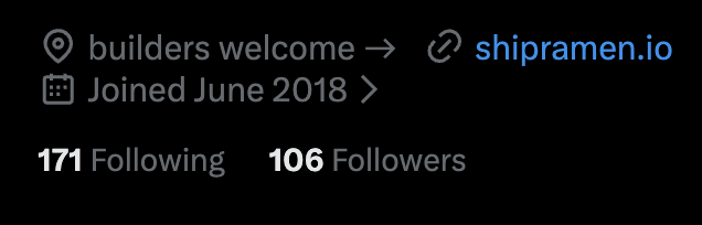 chestrbrian's tweet photo. been on this app since 2018 just trolling and finally hit 100 followers today.

im a cybersecurity exec by day but trying to launch indie products at night is actually humbling.

ai can write your entire backend in a weekend but it cant build your distro.

was going to keep my new project stealth and charge for it but decided to just make it a free hub for builders instead.

what are u shipping this week? lets connect 🤝