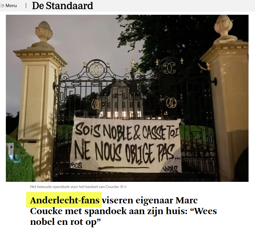 LucD22's tweet photo. @rscaupdate Die idioten zullen het nooit leren, maar dat een "kwaliteitskrant" die idioten nu Anderlecht-fans noemt is voor mij toch een brug te ver. /cc @destandaard 

Coucke heeft mss fouten gemaakt, maar zonder zijn financiële inbreng was het RSCA-verhaal al effe afgelopen. https://t.co/bzJ7LaD77U