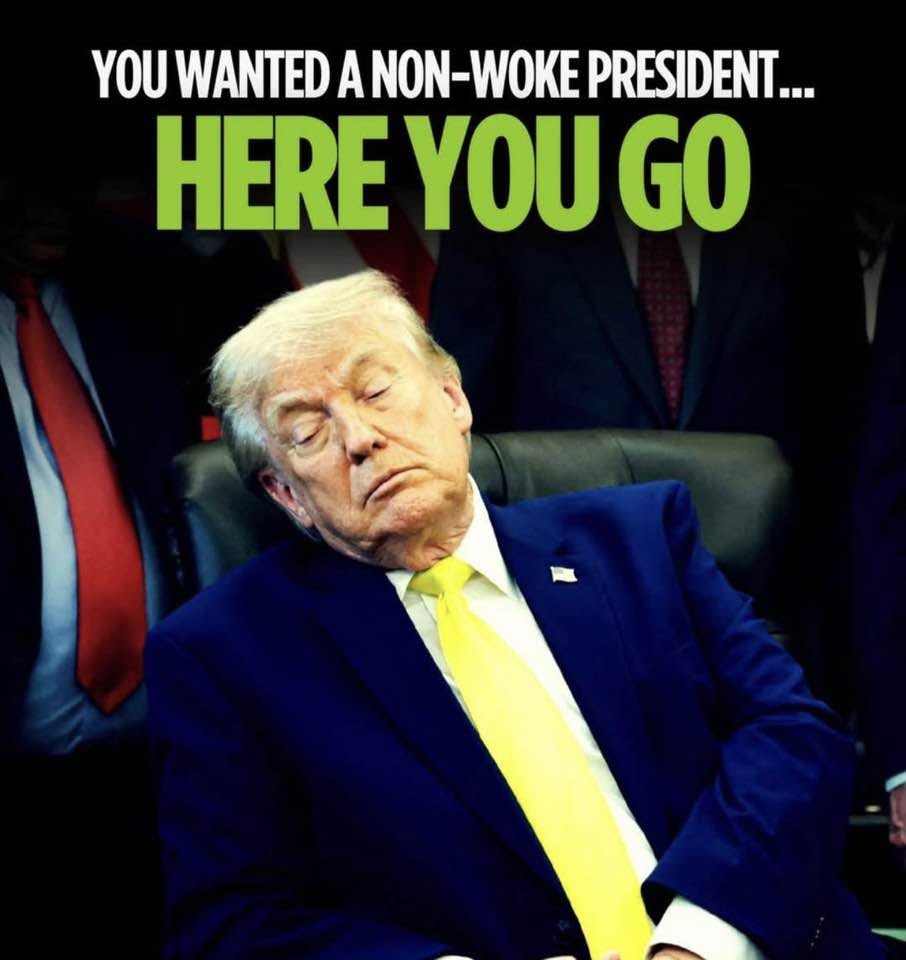 ResistMuch's tweet photo. @SaltyGoat17 I’m not bothered by Trump falling asleep in his cabinet meetings. I’m bothered that he keeps waking up. 😂 https://t.co/Kwp2bzHREu
