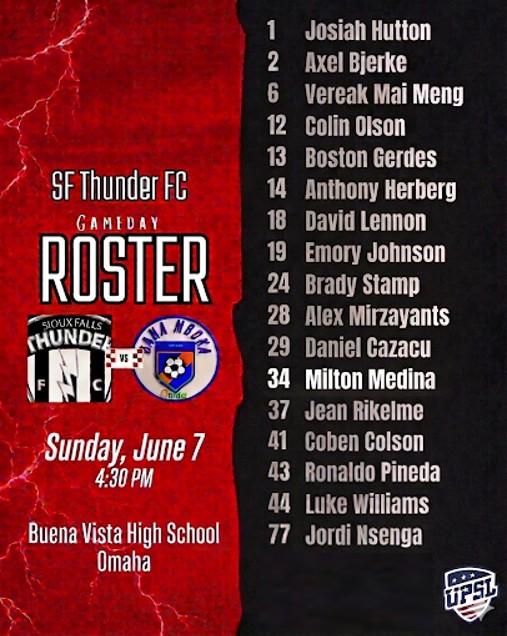 SFThunderFC's tweet photo. On the road to Omaha today! Good luck gentlemen! https://t.co/n1WpnYJw7h