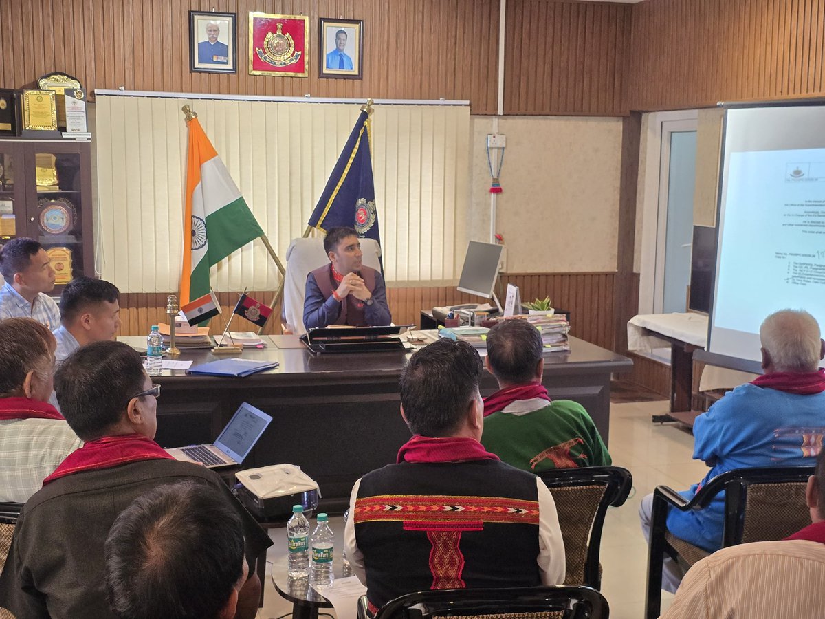 PasighatSP's tweet photo. On 05/06/26, as per the directions of Ld DGP, APP SP Pasighat Sh Pankaj Lamba, IPS held an interactive meeting with retired police personnel of the district.

Discussions focused on various welfare measures, including newly opened KPKB canteen facilities, annual free medical check-ups, centralized identity cards, and police e-services.

The meeting also provided an opportunity to receive valuable suggestions and feedback from retired personnel. East Siang Police remains committed to the welfare and well-being of its veterans.

#EastSiangPolice #PoliceWelfare #RetiredPolicePersonnel #ArunachalPradeshPolice 
@MyGovArunachal 
@ArunachalPolice 
@NatungMama
