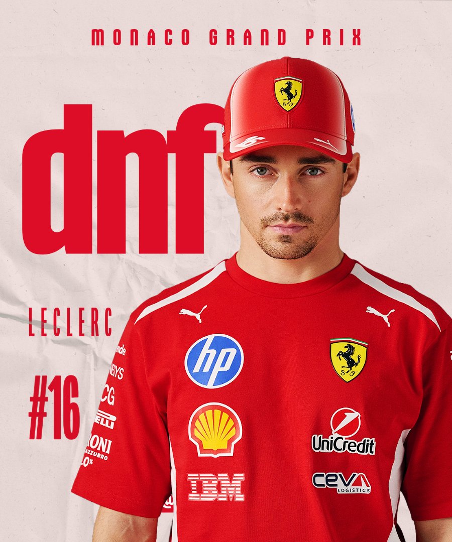 GazzettaFerrari's tweet photo. 🏁 RACE | #MonacoGP 🇲🇨 

Lewis Hamilton - P2
Charles Leclerc - DNF https://t.co/hCQa9bh0hN
