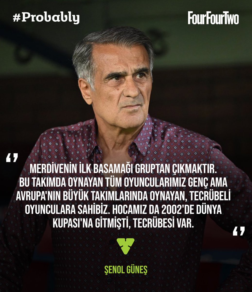 FourFourTwo_TR's tweet photo. 🇹🇷Şenol Güneş, 2026 Dünya Kupası öncesinde değerlendirmelerde bulundu.

"Bu takımda oynayan tüm oyuncularımız genç ama Avrupa'nın büyük takımlarında oynayan, tecrübeli oyunculara sahibiz."

#Probably https://t.co/Xza7mtyq4u