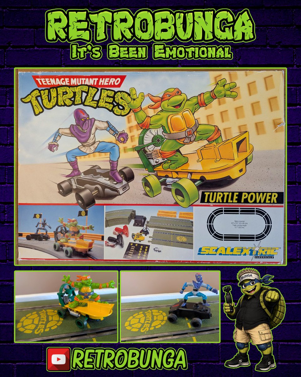 RETROBUNGATV's tweet photo. Picked up this #teenagemutantninjaturtles #scalextric today at the The Retro Hunter store! 

BIT OF ME this! Great start to my new TMNT collection that I will be putting together in the RETROBUNGA collection room 

#retrobunga https://t.co/JmQq4wtnjf