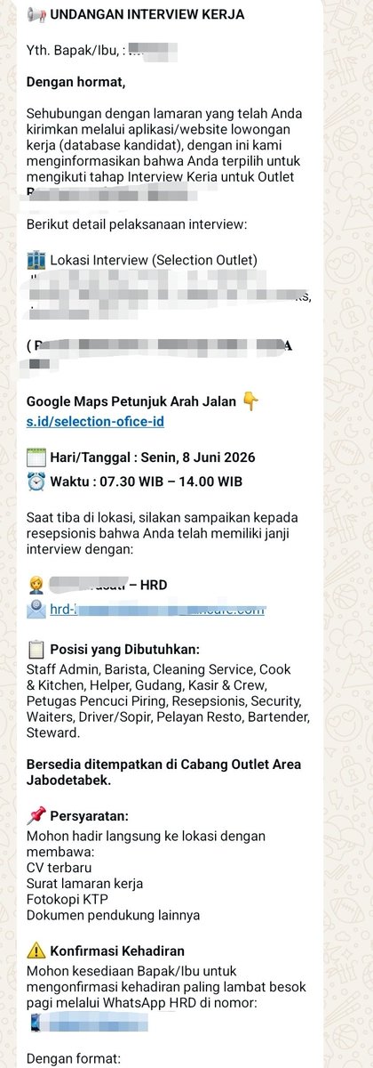 _scentofflo's tweet photo. suddenly dapat info interview, tapi ga merasa apply, udh cari history nya tetep ga ada. ditanya dapet data lamaran dari platform mana ga bisa jawab, malah disuruh baca undangan interview nya lagi? di cek lokasi nya juga sus. hmm wdyt? aku tolak si btw

#loker #zonauang https://t.co/Dbpwm4AE6O