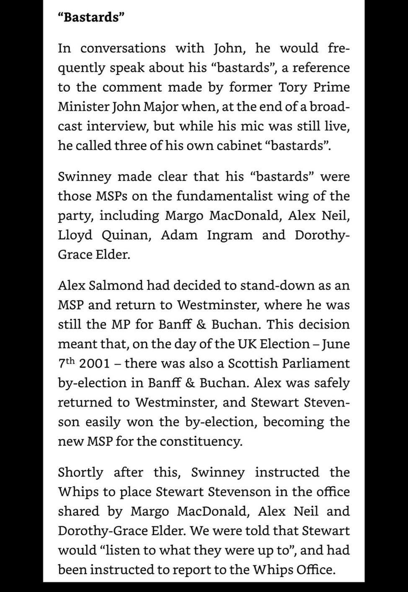CrossgateCentre's tweet photo. Swinney characterised the fundamentalist elements in the SNP - ie those who prioritised a ruthless uncompromised pursuit of independence as ‘bastards’.  Swinney has always been not so much even a gradualist as a devolutionist who would happily sell indy out for a  ‘devo max’ con. https://t.co/uuducAnl98