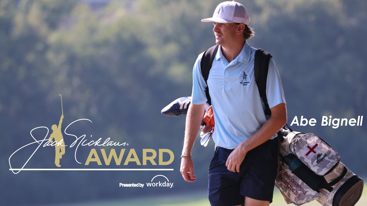 McLennanSports's tweet photo. Congratulations to Abe Bignell, the 2026 Jack Nicklaus Award honoree presented by Workday recognizing the National Player of the Year at each level of college golf! Abe is McLennan's first recipient since NJCAA players were added in 2010.

#GoLanders | #ContinuingTheLegacy https://t.co/ZCDntMkvpB