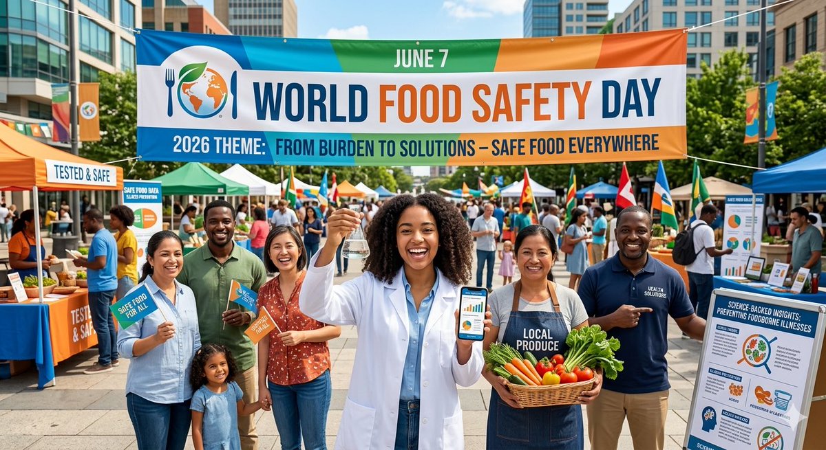 Foodversy's tweet photo. World Food Safety Day is celebrated every year on June 7..

The theme for 2026 is "From burden to solutions – safe food everywhere," which focuses on using data and science-backed insights to prevent foodborne illnesses and find cost-effective solutions across the supply chain. https://t.co/uppThZDQe4