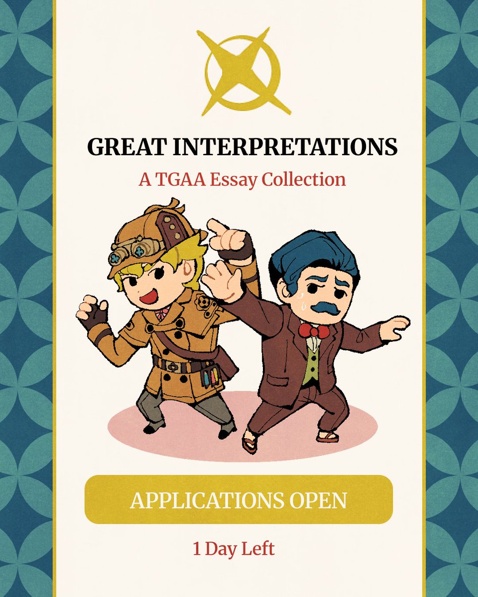tgaaessays's tweet photo. ⚖️ CONTRIBUTOR APPLICATIONS: 1 DAY LEFT ⚖️

Applications for Great Interpretations end tomorrow on June 8th, 11:59PM CST! Be sure to get in any last-minute applications!

Links ⬇️ https://t.co/yIt961qnaL