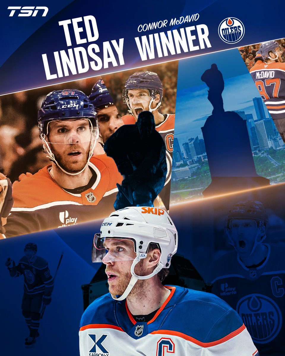 TSN_Sports's tweet photo. For the fifth time in his career, Connor McDavid has won the Ted Lindsay Award! 🏆 https://t.co/hf0P93pJ6p