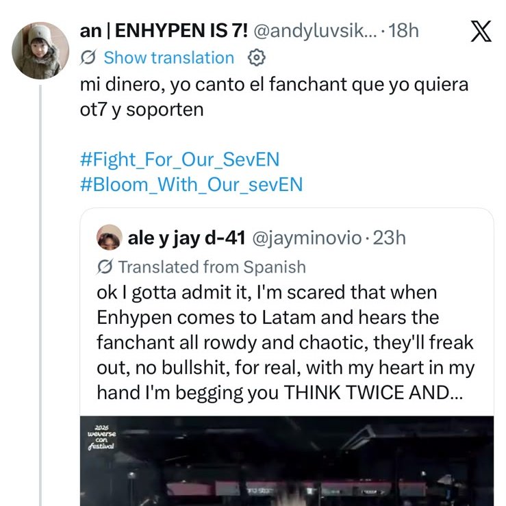 crazyoverni_ki's tweet photo. ustedes se dan cuenta de que están comparando a una engene queriendo hacer el fanchant ot7 con la trata, que mat4, abus4 y secuestr4 a miles de mujeres y niñas alrededor del mundo??? esto ya no se trata de si decir 6 nombres o 7, es irse a la mierda comparar algo así https://t.co/QLPpIAOygL