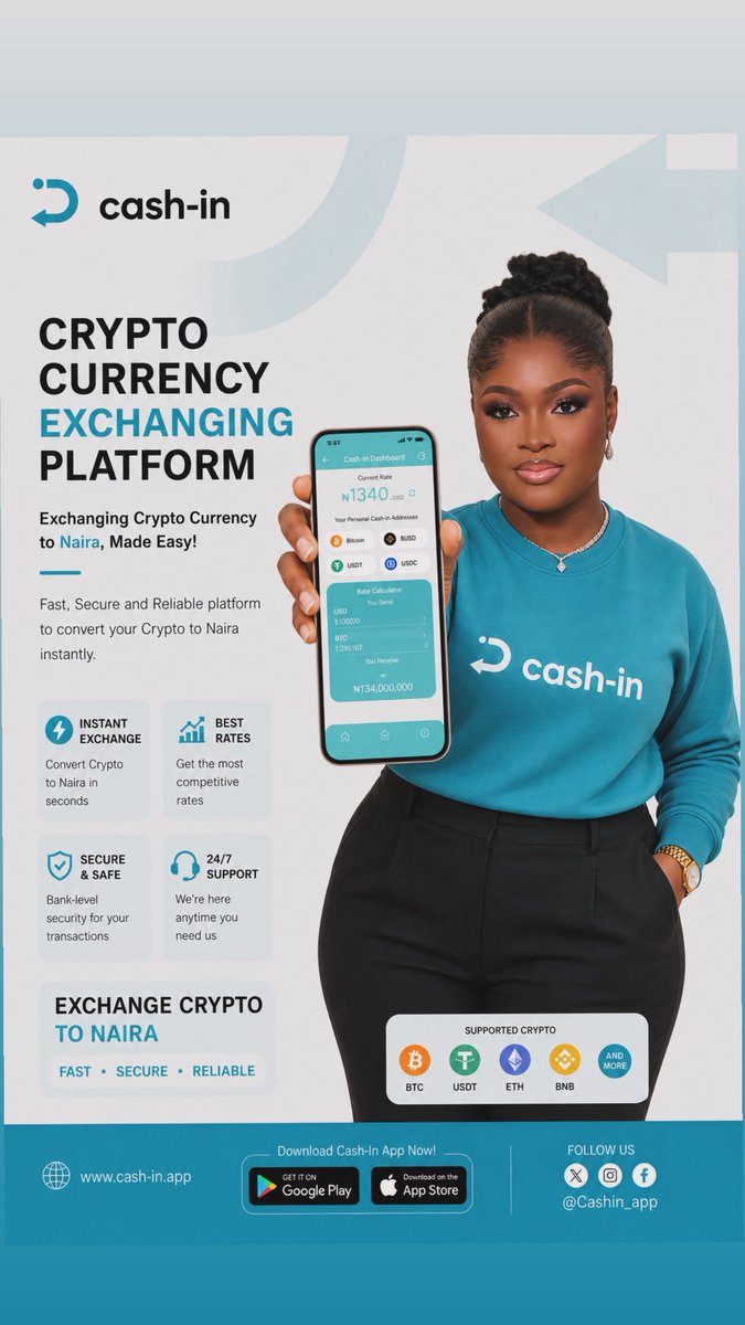 Joyemlifestyle's tweet photo. Hello Crypto Geng

It's the weekend, and I'm sure you all must be touching grass.

Don't forget to use @cashin_app to exchange all your crypto currencies into naira and get credited Instantly,No delay when you use cash-in😌
You can use my referral link and get yourself a first User Bonus 
https://t.co/BFG1KnbAcd