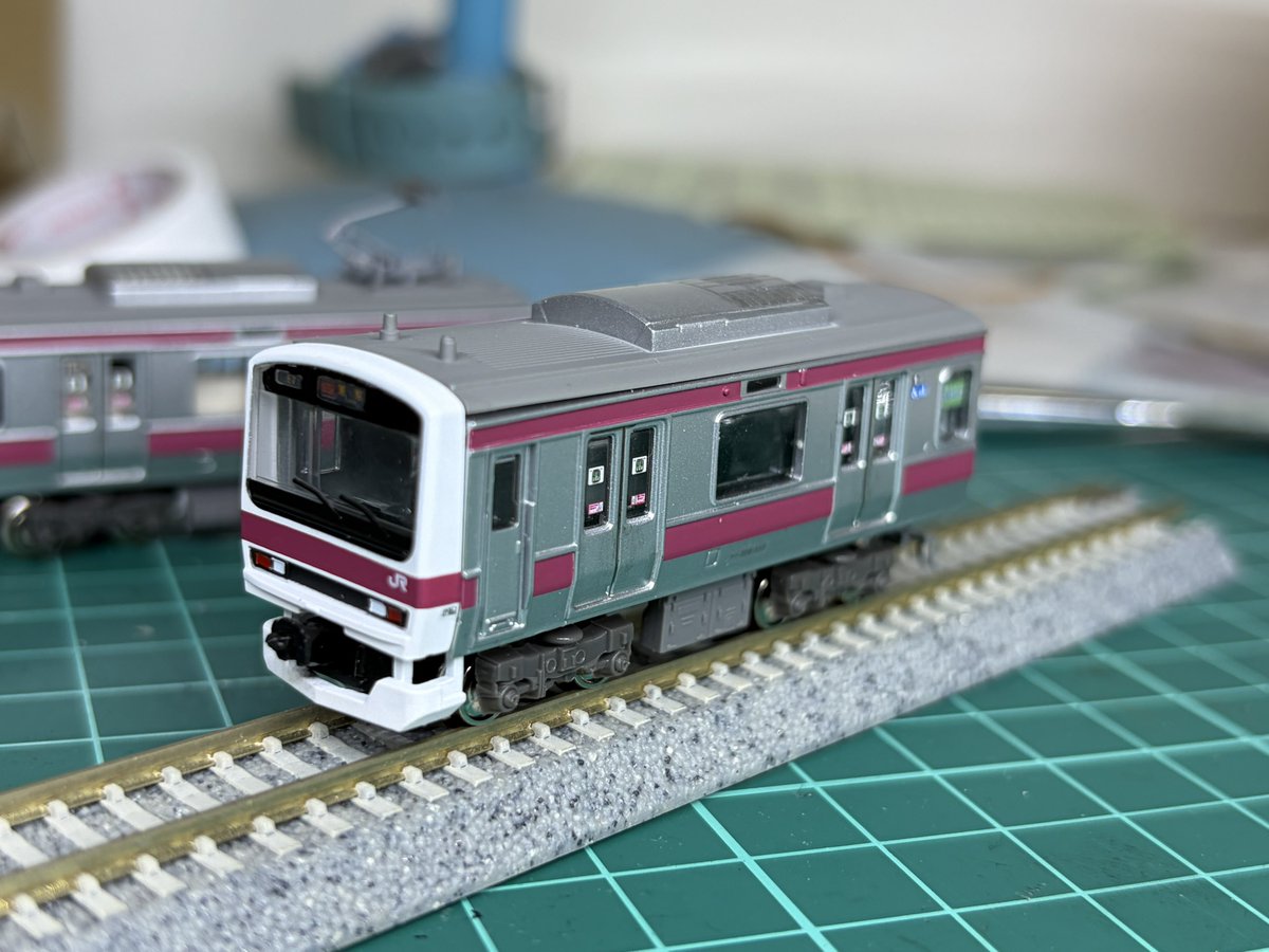 B_pas1025's tweet photo. やったあ！！出来たぞ！
209系500番台完成〜♪
4両だけどいろいろやったら時間かかったなあ…楽しかったぁ
またなんか組みたいな https://t.co/mFOZTF6m6O