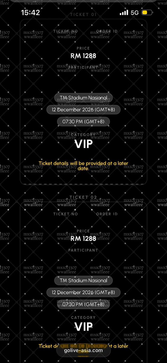 mx1013307's tweet photo. [WTS] BTS in KL 
12/12 Day 1 front row VIP soundcheck x2 (will go in with my friend on that day too)
not original price, pls only dm if u can accept that~
can f2f meet up in KL area, serious buyer only! thanks 
#BTSinKL #pasarBTS https://t.co/dzNHFIbnKT