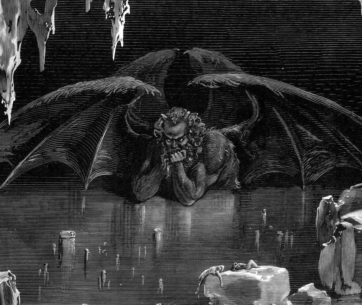 GodsWhisper777's tweet photo. The Divine Comedy by Dante, 1892. Artist: Gustave Doré. He can eat everyone he likes but he still somehow manages to get angry. https://t.co/UJIl2hDITS