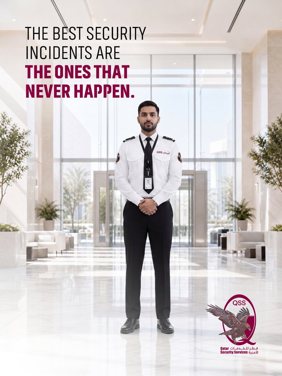 qssqatar's tweet photo. The best security outcomes are the ones you never notice.

Our protection is not reactive, it is built into presence, discipline, and prevention.

From corporate facilities to high-profile environments, we ensure controlled, silent security.

Secure your premises
📞 +974 59933554 https://t.co/G3waDc1pce