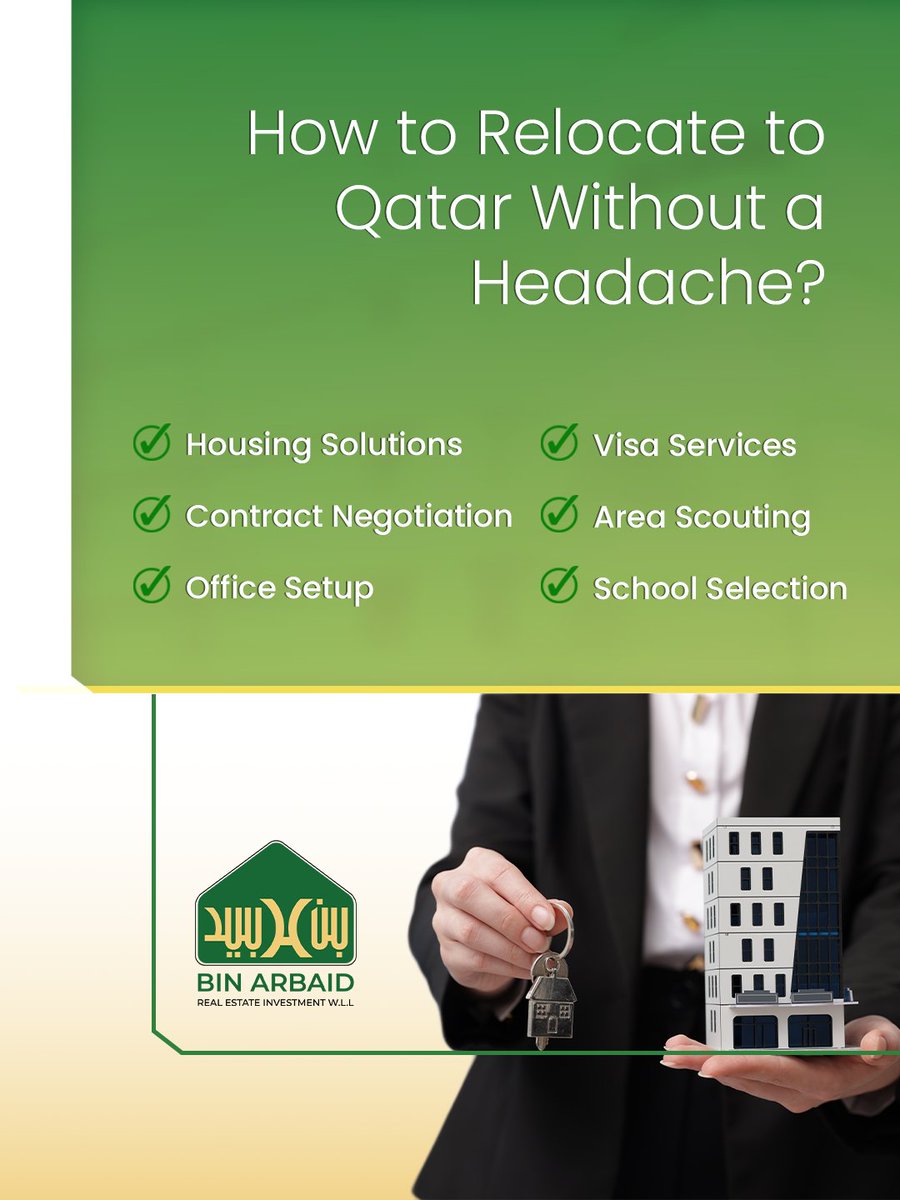 binarbaidre's tweet photo. Entering Qatar, whether personally or as a business, requires more than setup. It requires a structured transition built around stability from day one.

Begin your transition into Qatar with confidence.
📞 +974 59933554 https://t.co/QXYabnWxXz