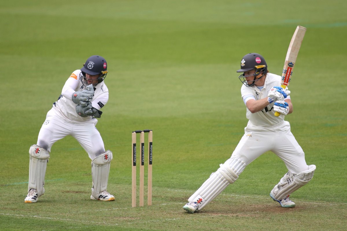 surreycricket's tweet photo. Ollie Pope departs for a well-made 76, sharing an incredible partnership of 255 runs with Dan Lawrence – Surrey's highest-ever fourth-wicker stand against Hampshire! 👏 

The previous best was 238 between Stan Squires and John Parker in 1948. 

🤎 | #CountyChampionship https://t.co/RxwP6U2ql0