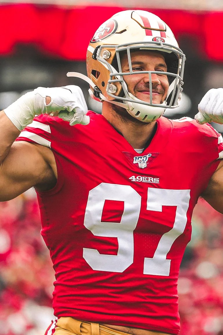49ersSportsTalk's tweet photo. Healthiest Nick Bosa has been in Forever:

"I've obviously had a lot of time to work on (recovery) and just enjoy some time off… And all the rest of my body feels pretty darn good. My fingers probably haven't felt this good in 20 years. So, yeah, I'm excited”

Big SZN Incoming🙌 https://t.co/kbOcBg2Blz