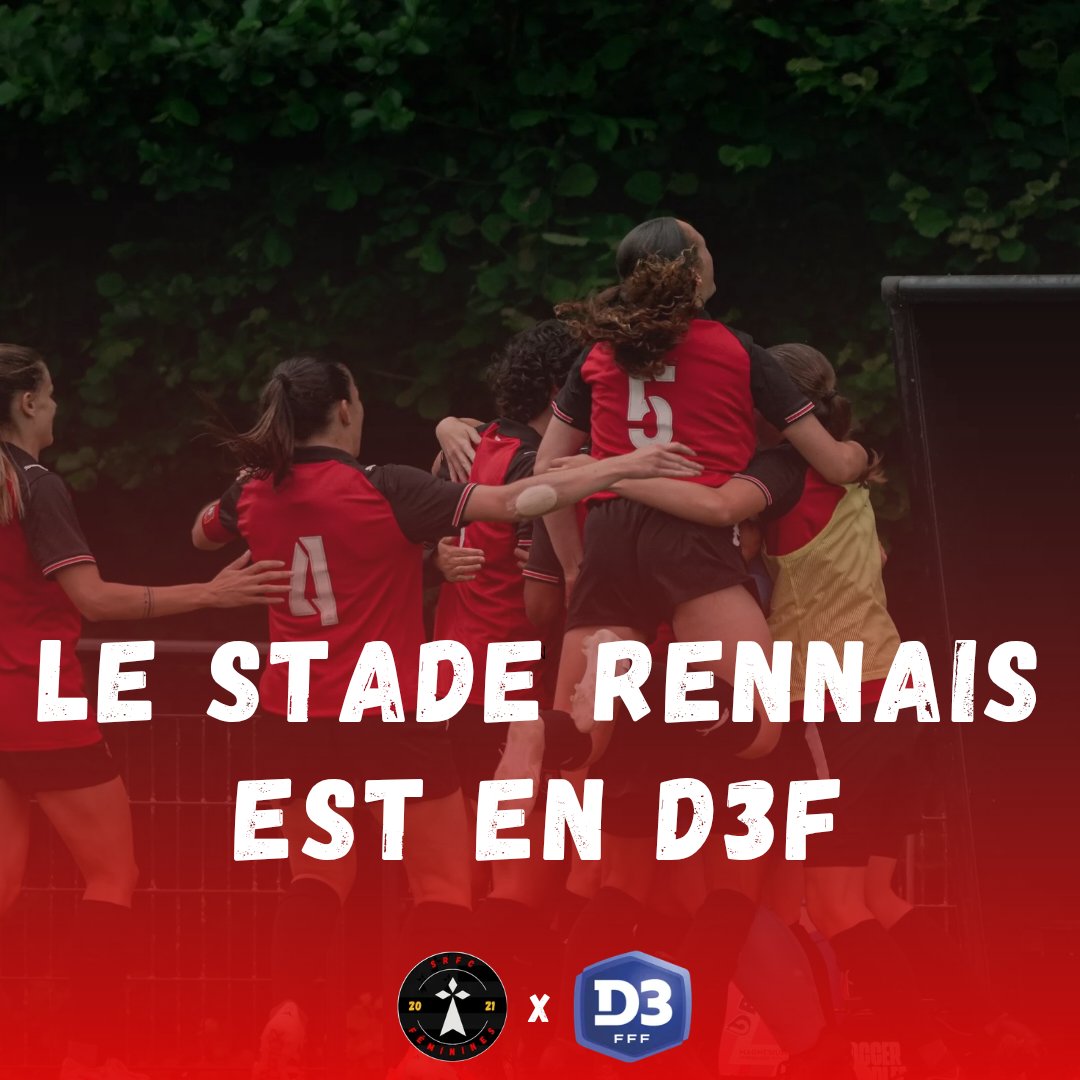 SRFC_Feminines's tweet photo. OFFICIELLEMENT EN D3F ! ❤️🖤

Après une saison remarquable en championnat (17 victoires/1 nul) nos rennaises se sont brillamment imposés en barrage contre Amiens (11-0) !

Notre équipe A découvrira donc le niveau national pour la 1ère fois ! 🥹

Félicitations à toute l'équipe ! https://t.co/Htj9jbyZaJ