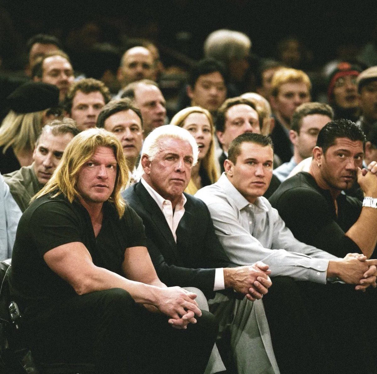 WWENostalgia_'s tweet photo. 2004: Evolution sits courtside at Lakers game https://t.co/tmiM3CqV8u