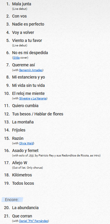 RockAndWorkOK's tweet photo. 🎶 #SETLIST – LOS CALIGARIS en Buenos Aires 🇦🇷
📍 Museum
🗓️ 6/6
🎤 Invitados: Benjamín Amadeo, Silvestre y la Naranja, Olivia Wald y Daniel "Piti" Fernández https://t.co/t2y4hZF6Jl