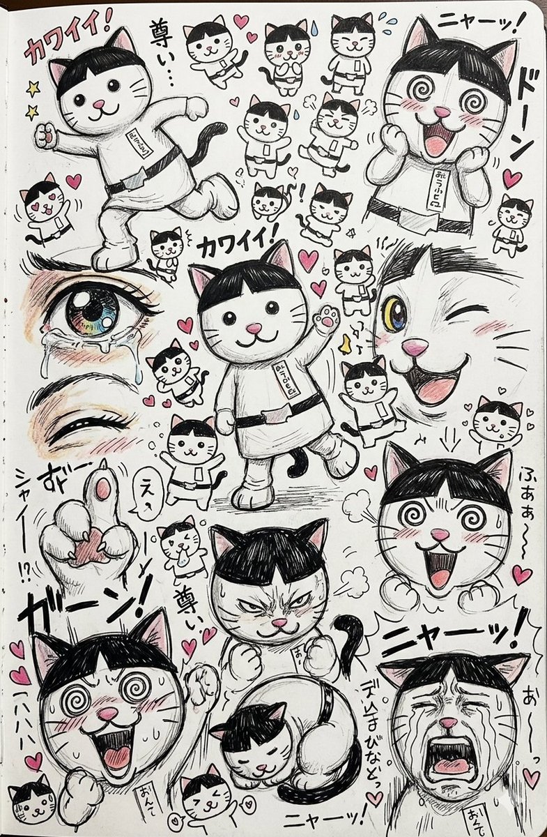 LARMEin2012's tweet photo. 流行りのカオスな落書き～ニャジロウ編～
#ニャジロウ #AIゆえに文が変 https://t.co/1ae44cFxRS