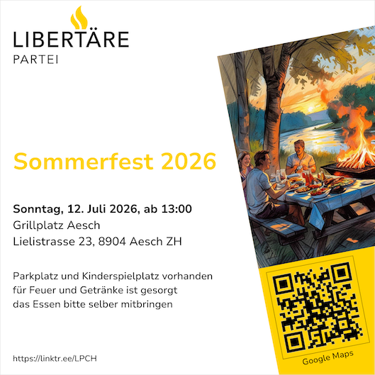 lp_schweiz's tweet photo. 🔥 Grillieren mit der Libertären Partei Schweiz 🔥

Ob Mitglied oder nicht, alle sind herzlich willkommen zum Gedankenaustausch und knüpfen von Kontakten beim gemütlichen Grillieren.
https://t.co/9XLqqhM0by https://t.co/UxcFckWxog