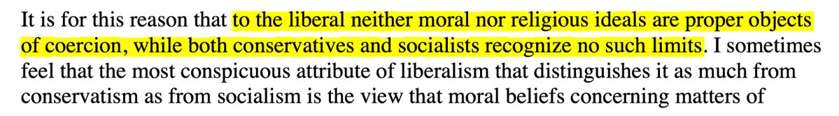 AxelMerk's tweet photo. "to the (classical) liberal neither moral nor religious ideals are proper objects of coercion, while both conservatives and socialists recognize no such limits. https://t.co/Yhu0q2Uk5g