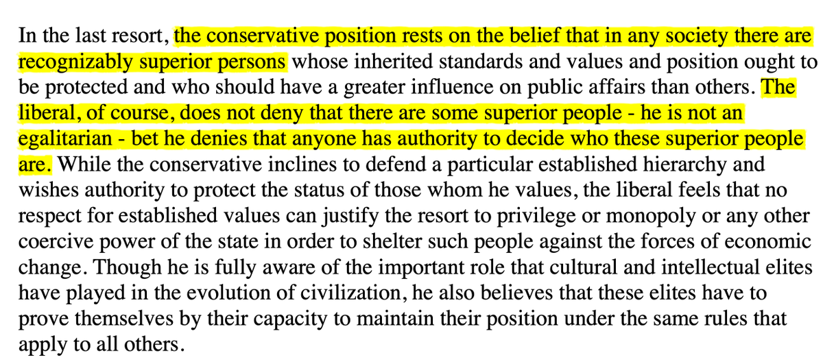 AxelMerk's tweet photo. Conservatives: there are superior persons
Classical liberals: there are, but no one has authority to decide who these superior persons are https://t.co/9XV4JD9IUK