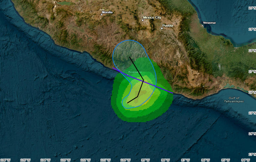 webcamsdemexico's tweet photo. ⚠️ AVISO ⚠️
Se ha formado en el #Pacífico la #DepresiónTropical Dos-E frente al sur de #Guerrero. 🌀
Se localiza a 155 km al sur de #Acapulco y a 165 km al oeste-suroeste de #PuntaMaldonado, #Gro, con vientos máximos sostenidos de 55 km/h y rachas de 75 km/h.
Se desplaza hacia el noreste a 9 km/h.
⚠️ Provocará abundante ingreso de humedad hacia los estados del sur, occidente y centro de México.
⚠️ Se pronostica:
• Viento de 40 a 50 km/h con rachas de 60 a 80 km/h (intensificándose durante la noche): costas de #Guerrero y #Oaxaca (oeste).
• Viento de 20 a 30 km/h con rachas de 40 a 60 km/h: costas de #Jalisco, #Colima y #Michoacán.
• Oleaje de 3.0 a 4.0 metros de altura: costas de Guerrero y Oaxaca. • Oleaje de 2.0 a 3.0 metros de altura: costas de Jalisco, Colima y Michoacán.
🚨 En las próximas horas, podría convertirse en la #TormentaTropical #Boris.