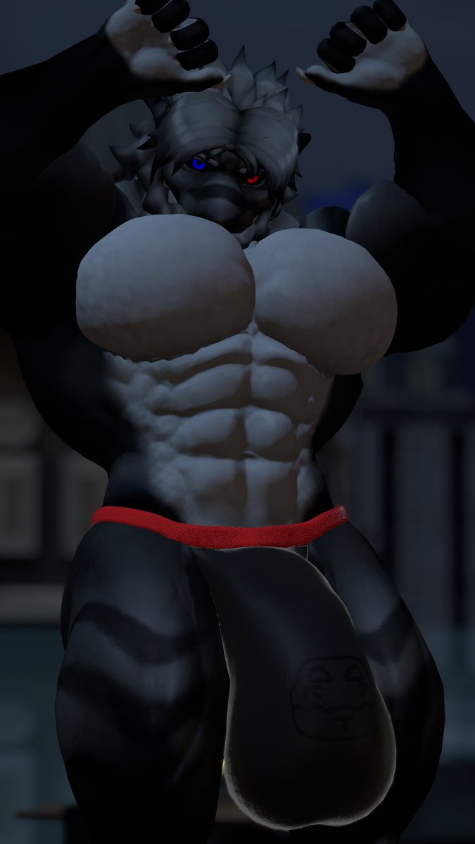 Shadowwolf1307's tweet photo. Let me flex more so you can enjoy the view of me growing much bigger and maybe i can let you touch my pecs and bulge~ https://t.co/EzeUOsipR0