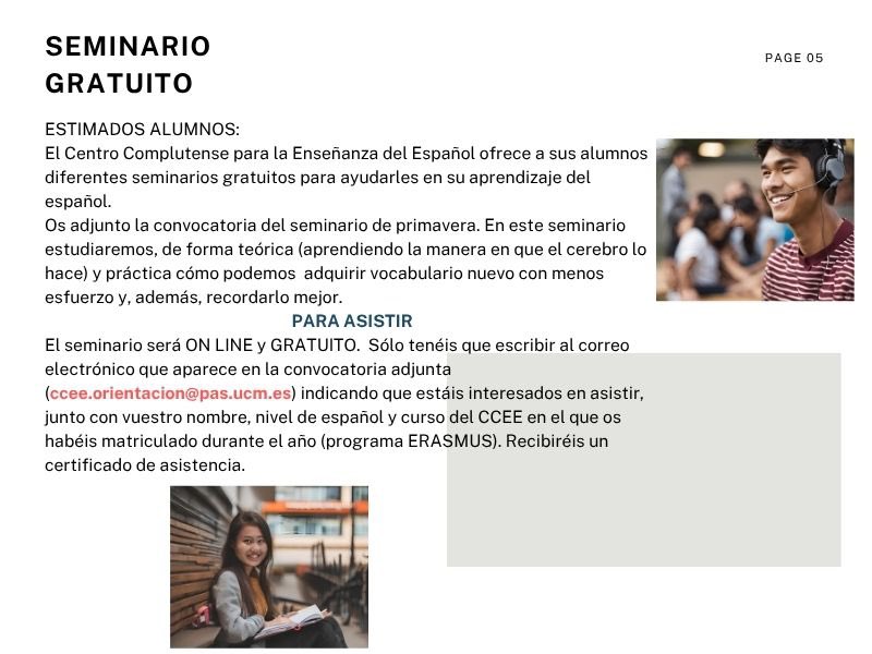 CCEE_UCM's tweet photo. ¿Estudias vocabulario y luego no puedes recuperarlo como quisieras?  Es algo habitual que puede evitarse. Hablaremos de eso en el próximo seminario gratuito para los alumnos del CCEE. https://t.co/VDooxgfrIp
