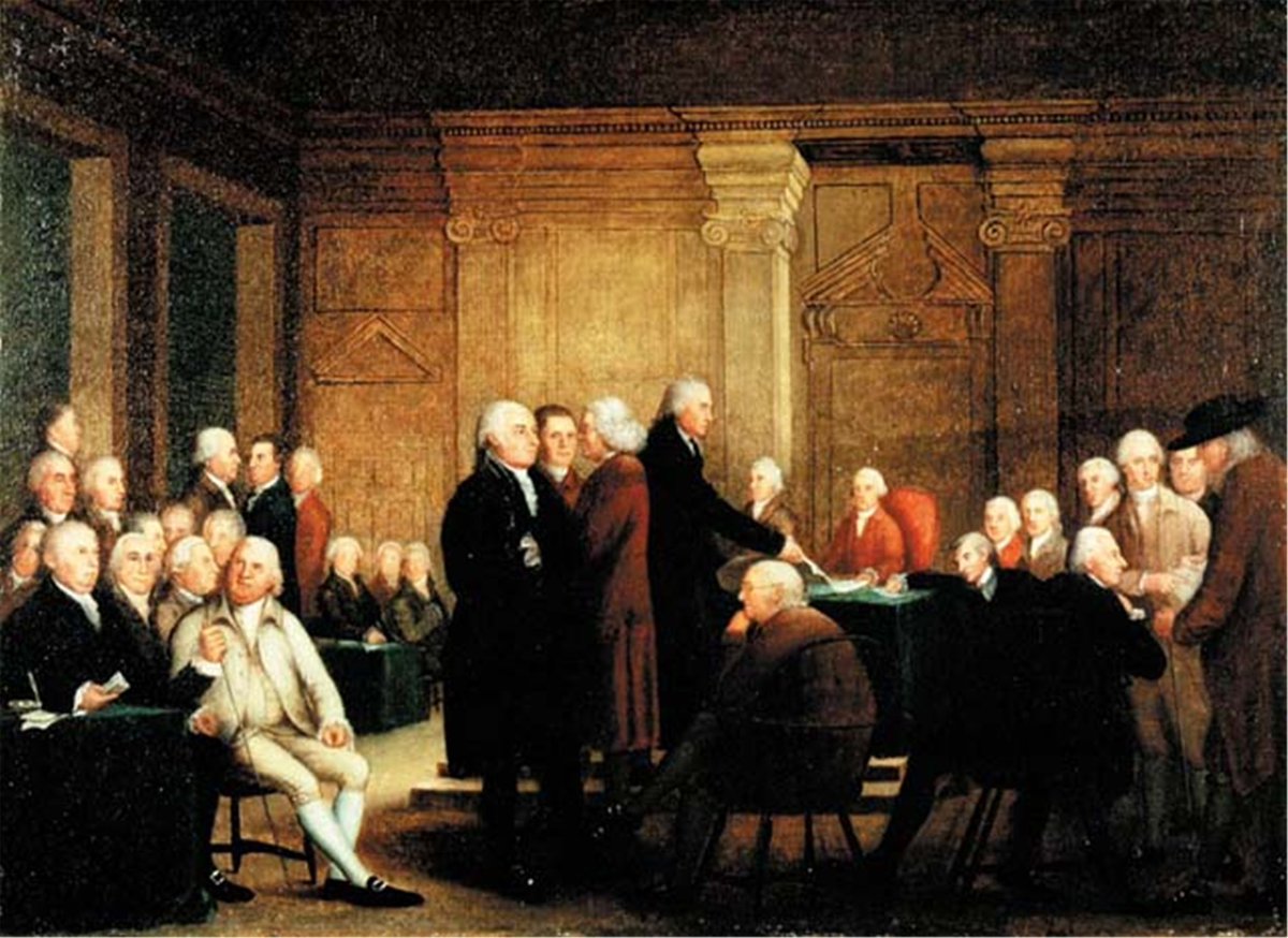 250YearsAgoLive's tweet photo. Richard Henry Lee of Virginia submits a resolution to the Second Continental Congress, motioning for Congress to declare independence from Great Britain on the grounds that the United Colonies are “free and independent states.” 

John Adams, who is anxious to declare independence, eagerly seconds the motion.