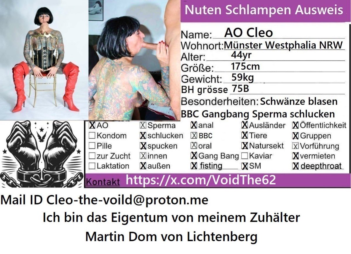 VoidThe62's tweet photo. #Cleo alle kannten sie doch ,keiner wusste wer sie war,jetzt wird ein neues Leben beginnen ,denn ich gehöre jetzt dem Dom !!!! https://t.co/jA8BSaQ26U