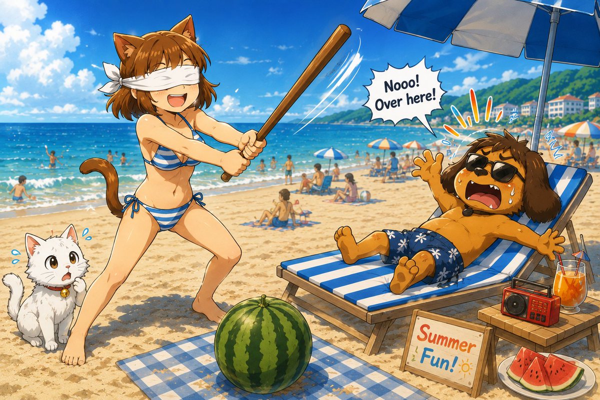 petchemcarbon01's tweet photo. Spending the long weekend at the beach! 🌊☀️
No matter how old I get, the ocean always lifts my spirits.
Time for some watermelon smashing and eating! 🍉
— Necorina 🐾
#Beach #Summer #LongWeekend https://t.co/qp23bBtsZF