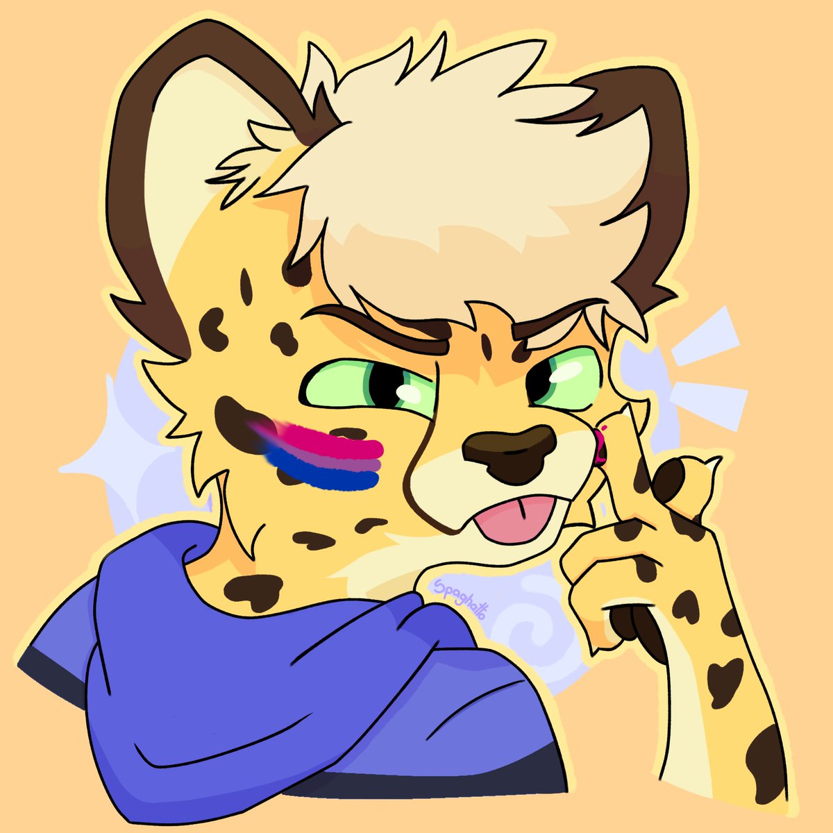 Cheeetahs_'s tweet photo. oh you thought I wouldnt change pfp for pride month 

HAH YOU WERE WRONG (ty spaghatto for drawing it :3) https://t.co/QjCGUFvFkh