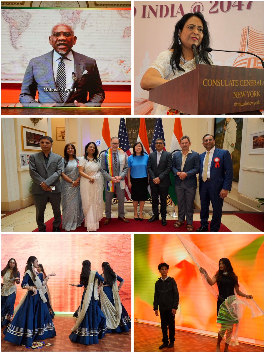 IndiainNewYork's tweet photo. Celebrated Mahavir Jayanti at the Consulate General of India, New York, in association with the International Ahimsa Foundation.

➡️ The event reflected on the timeless teachings of Bhagwan Mahavir and the universal values of Ahimsa, peace, compassion and self-discipline.

➡️ Honoured by the gracious presence of Congresswoman Grace Meng @RepGraceMeng and NYC Comptroller Mark Levine @MarkLevineNYC , who addressed the gathering and acknowledged the contributions of the Indian-American community. Sincere thanks to Congressman Gregory Meeks @RepGregoryMeeks for his thoughtful video message on this auspicious occasion. 

➡️ ACG Vishal J. Harsh highlighted Bhagwan Mahavir’s enduring message of non-violence and harmony, and commended the Jain community for its valuable contributions to India and the United States.

➡️ Congratulations to the honorees Shri Prem Bhandari @PremBhandariNYC , President of RANA, Shri Ashok Sancheti @AshokSancheti18 , Shri Rajeev Pandya and Dr. Preeti Mehta for their outstanding service to the community.

➡️ Special appreciation to Ms. Neeta Jain and the International Ahimsa Foundation for organising the event.

@MEAIndia @IndianEmbassyUS @IndianDiplomacy @diaspora_india @AmbVMKwatra @binaysrikant76 @PTI_News @PIB_India @DDNewslive