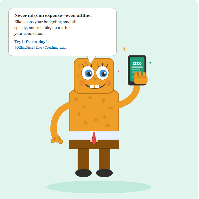 Zikobudget's tweet photo. Never miss an expense—even offline. Ziko keeps your budgeting smooth, speedy, and reliable, no matter your connection. Try it free today! #SoftwareArchitecture #OfflineFirst #WebDevelopment #TechInnovation #Ziko https://t.co/A3OskUVQZs